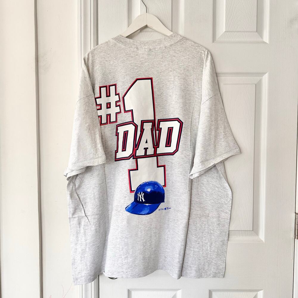 Hank Aaron Originals NY Yankees Fans Best Dads #1 Front Back Shirt Vintage 1997 - Picture 8 of 10